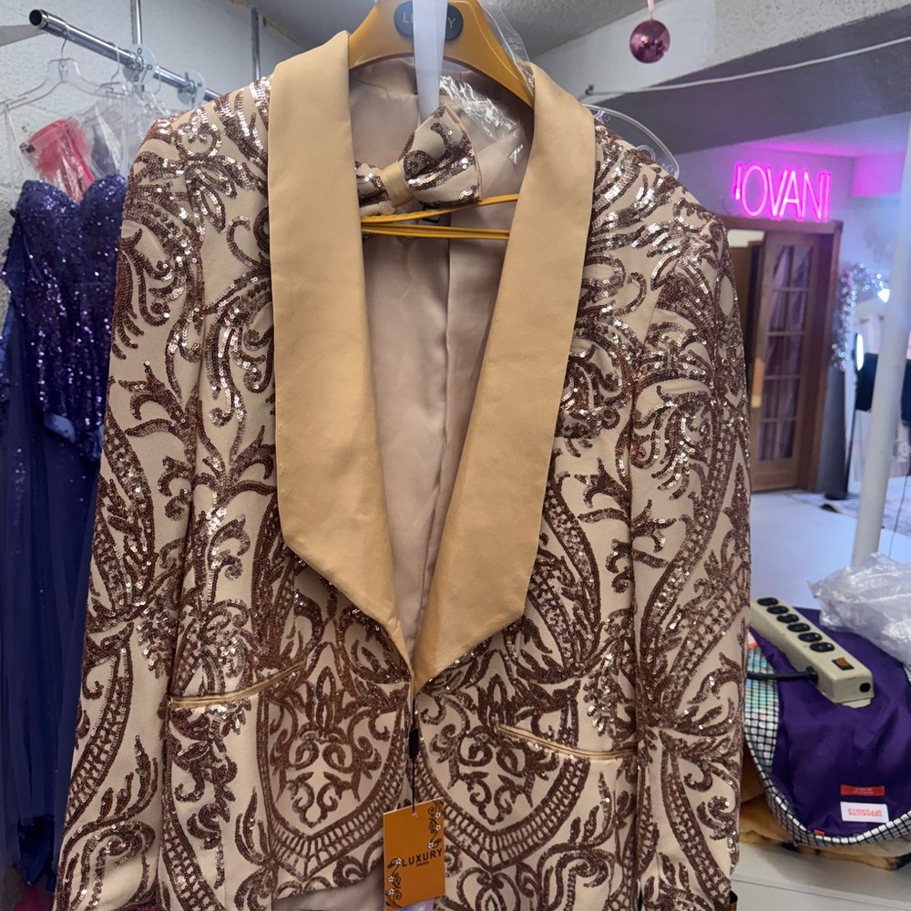 Elegant Beige and Brown Blazer